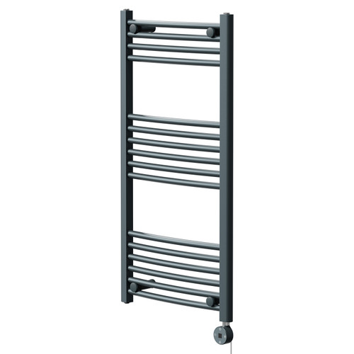 Marco Anthracite 1000mm x 500mm Curved Digital Thermostatic Electric Heated Towel Rail Right Hand View