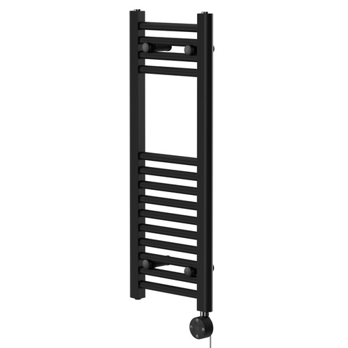 Pizarro Colore Matt Black 800mm x 300mm Straight Digital Thermostatic Electric Heated Towel Rail Right Hand View