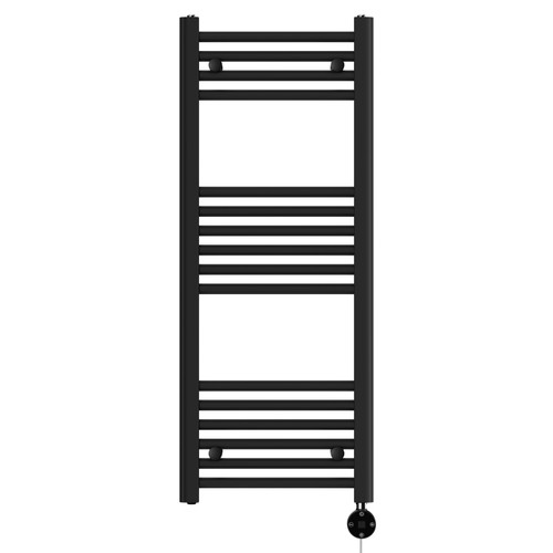 Pizarro Colore Matt Black 1000mm x 400mm Straight Digital Thermostatic Electric Heated Towel Rail View from Front