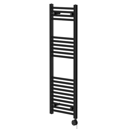 Pizarro Colore Matt Black 1200mm x 400mm Straight Digital Thermostatic Electric Heated Towel Rail Right Hand View