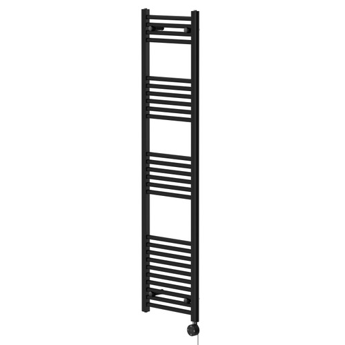 Pizarro Colore Matt Black 1600mm x 400mm Straight Digital Thermostatic Electric Heated Towel Rail Right Hand View