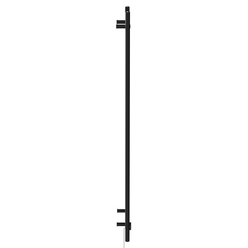 Pizarro Colore Matt Black 1600mm x 400mm Straight Digital Thermostatic Electric Heated Towel Rail View from Side