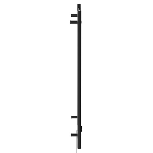 Pizarro Colore Matt Black 1200mm x 600mm Straight Digital Thermostatic Electric Heated Towel Rail View from Side