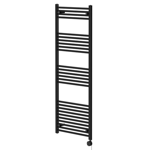Pizarro Colore Matt Black 1600mm x 600mm Straight Digital Thermostatic Electric Heated Towel Rail Right Hand View
