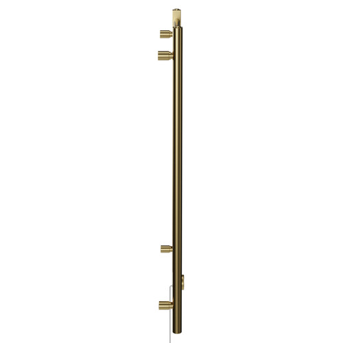 Pizarro Colore Brushed Brass 1000mm x 600mm Straight Digital Thermostatic Electric Heated Towel Rail View from Side