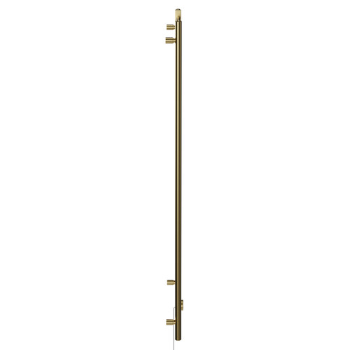 Pizarro Colore Brushed Brass 1600mm x 600mm Straight Digital Thermostatic Electric Heated Towel Rail View from Side