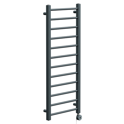 Cohen Anthracite 1200mm x 500mm Straight Digital Thermostatic Electric Heated Towel Rail Left Hand View