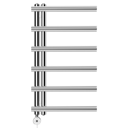Mason Chrome 850mm x 500mm Designer Digital Thermostatic Electric Heated Towel Rail View from Front