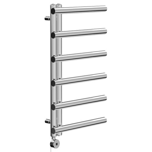 Mason Chrome 850mm x 500mm Designer Digital Thermostatic Electric Heated Towel Rail Left Hand View