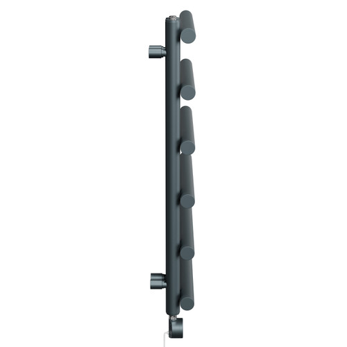 Mason Anthracite 850mm x 500mm Designer Digital Thermostatic Electric Heated Towel Rail View from Side