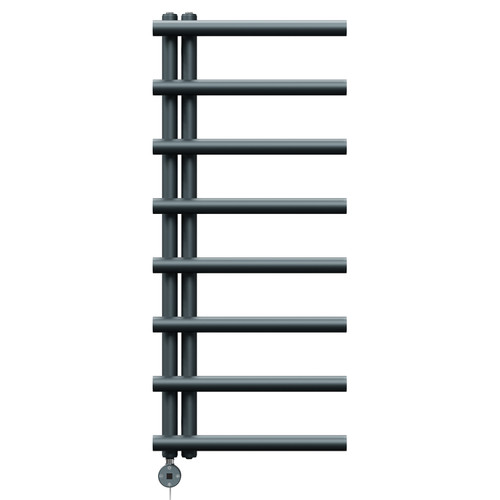 Mason Anthracite 1150mm x 500mm Designer Digital Thermostatic Electric Heated Towel Rail View from Front