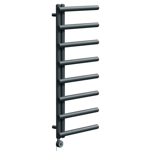 Mason Anthracite 1150mm x 500mm Designer Digital Thermostatic Electric Heated Towel Rail Left Hand View
