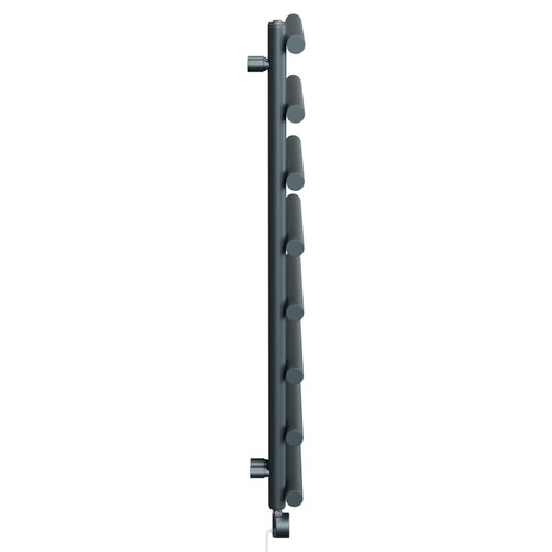Mason Anthracite 1150mm x 500mm Designer Digital Thermostatic Electric Heated Towel Rail View from Side
