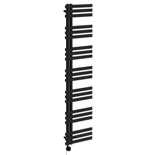 Holden Colore Matt Black 1800mm x 500mm Designer Digital Thermostatic Electric Heated Towel Rail Left Hand View