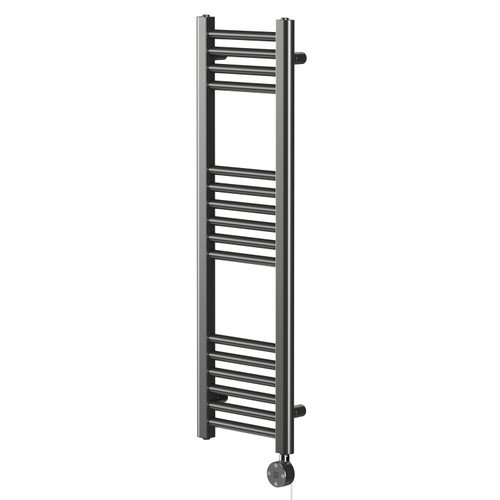 Pizarro Colore Gunmetal Grey 1000mm x 300mm Straight Digital Thermostatic Electric Heated Towel Rail Right Hand View