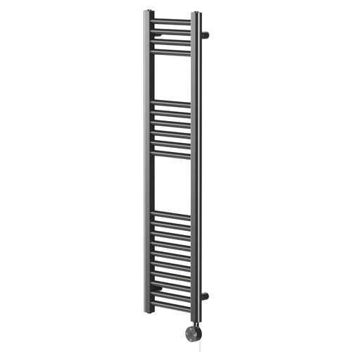 Pizarro Colore Gunmetal Grey 1200mm x 300mm Straight Digital Thermostatic Electric Heated Towel Rail Right Hand View