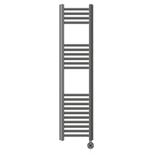 Pizarro Colore Gunmetal Grey 1200mm x 300mm Straight Digital Thermostatic Electric Heated Towel Rail View from Front