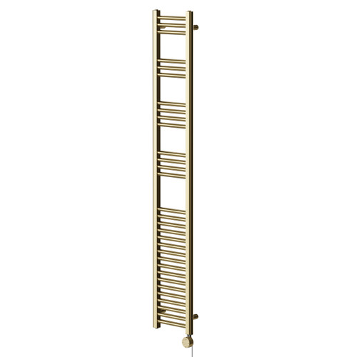 Pizarro Colore Brushed Brass 1800mm x 300mm Straight Digital Thermostatic Electric Heated Towel Rail Right Hand View