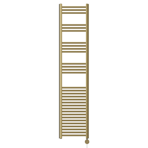 Pizarro Colore Brushed Brass 1800mm x 400mm Straight Digital Thermostatic Electric Heated Towel Rail View from Front