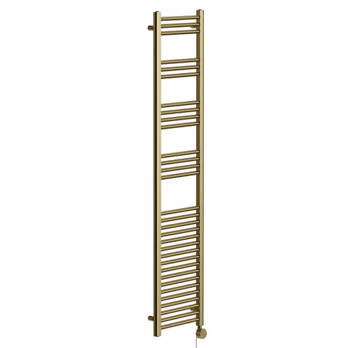 Pizarro Colore Brushed Brass 1800mm x 400mm Straight Digital Thermostatic Electric Heated Towel Rail Left Hand View