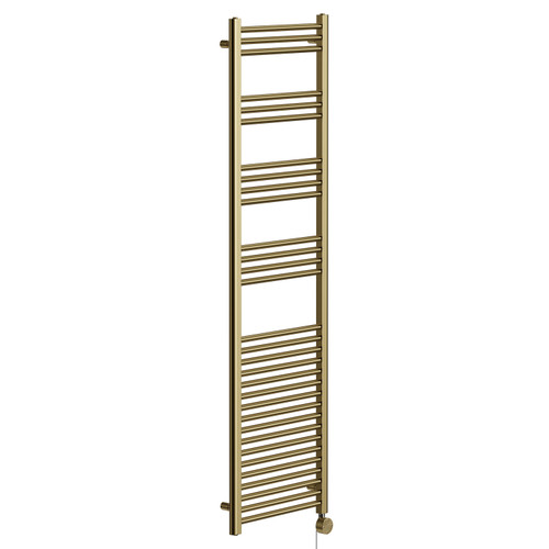 Pizarro Colore Brushed Brass 1800mm x 500mm Straight Digital Thermostatic Electric Heated Towel Rail Left Hand View