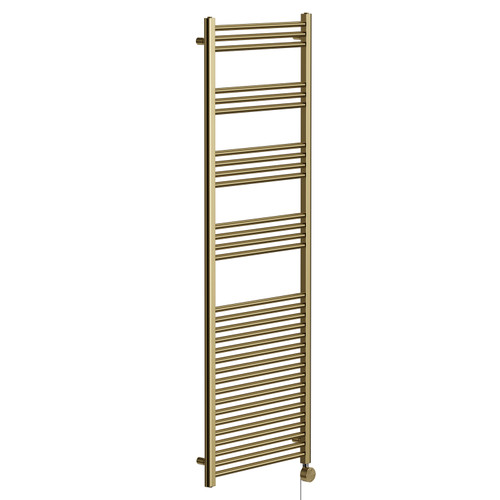 Pizarro Colore Brushed Brass 1800mm x 600mm Straight Digital Thermostatic Electric Heated Towel Rail Left Hand View