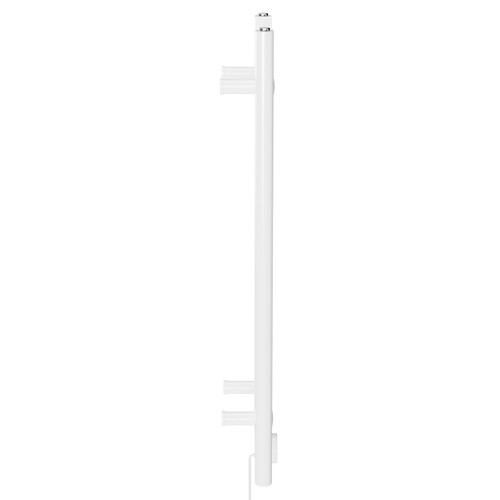 Pizarro White 800mm x 300mm Straight Digital Thermostatic Electric Heated Towel Rail View from Side