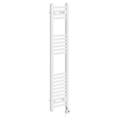 Pizarro White 1200mm x 300mm Straight Digital Thermostatic Electric Heated Towel Rail Left Hand View Pizarro White 1200mm x 300mm Straight Digital Thermostatic Electric Heated Towel Rail Left Hand View