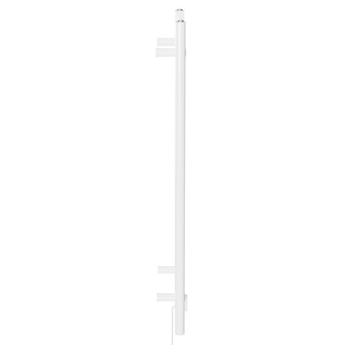 Pizarro White 1000mm x 400mm Straight Digital Thermostatic Electric Heated Towel Rail View from Side