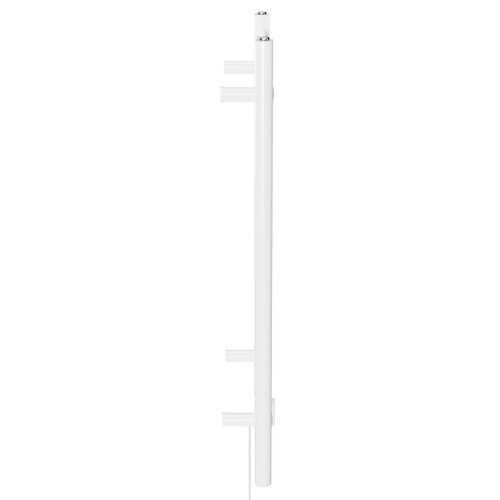 Pizarro White 800mm x 500mm Straight Digital Thermostatic Electric Heated Towel Rail View from Side