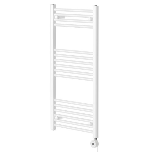 Pizarro White 1000mm x 500mm Straight Digital Thermostatic Electric Heated Towel Rail Right Hand View