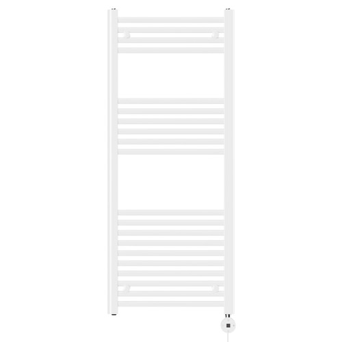 Pizarro White 1200mm x 500mm Straight Digital Thermostatic Electric Heated Towel Rail View from Front Pizarro White 1200mm x 500mm Straight Digital Thermostatic Electric Heated Towel Rail View from Front