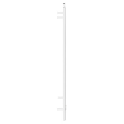 Pizarro White 1200mm x 500mm Straight Digital Thermostatic Electric Heated Towel Rail View from Side Pizarro White 1200mm x 500mm Straight Digital Thermostatic Electric Heated Towel Rail View from Side