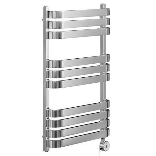 Vasco Chrome 800mm x 500mm Digital Thermostatic Electric Heated Towel Rail Left Hand View