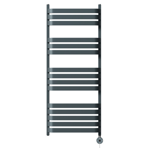 Vasco Anthracite 1200mm x 500mm Digital Thermostatic Electric Heated Towel Rail View from Front
