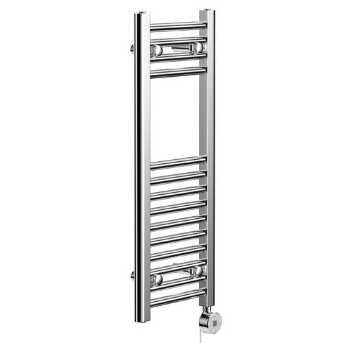 Pizarro Chrome 800mm x 300mm Straight Digital Thermostatic Electric Heated Towel Rail Left Hand View Pizarro Chrome 800mm x 300mm Straight Digital Thermostatic Electric Heated Towel Rail Left Hand View