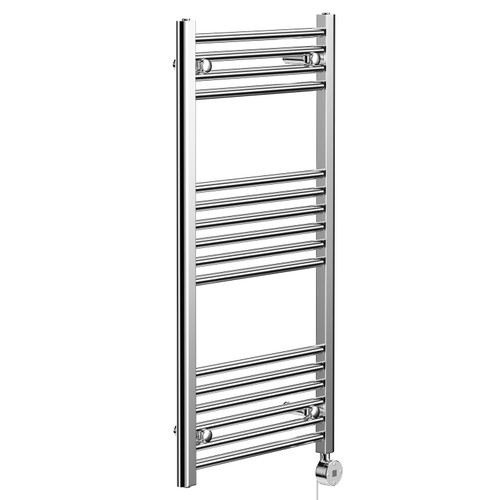 Pizarro Chrome 1000mm x 500mm Straight Digital Thermostatic Electric Heated Towel Rail Left Hand View
