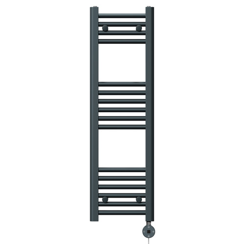 Pizarro Anthracite 1000mm x 300mm Straight Digital Thermostatic Electric Heated Towel Rail View from Front