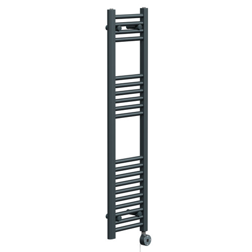 Pizarro Anthracite 1200mm x 300mm Straight Digital Thermostatic Electric Heated Towel Rail Left Hand View Pizarro Anthracite 1200mm x 300mm Straight Digital Thermostatic Electric Heated Towel Rail Left Hand View