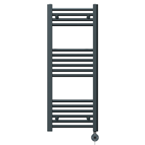 Pizarro Anthracite 1000mm x 400mm Straight Digital Thermostatic Electric Heated Towel Rail View from Front Pizarro Anthracite 1000mm x 400mm Straight Digital Thermostatic Electric Heated Towel Rail View from Front
