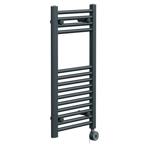 Pizarro Anthracite 800mm x 400mm Straight Digital Thermostatic Electric Heated Towel Rail Left Hand View Pizarro Anthracite 800mm x 400mm Straight Digital Thermostatic Electric Heated Towel Rail Left Hand View