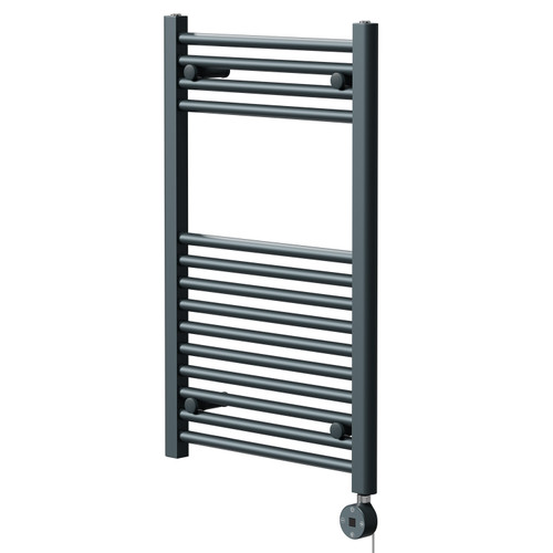 Pizarro Anthracite 800mm x 500mm Straight Digital Thermostatic Electric Heated Towel Rail Right Hand View