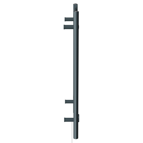 Pizarro Anthracite 800mm x 500mm Straight Digital Thermostatic Electric Heated Towel Rail View from Side
