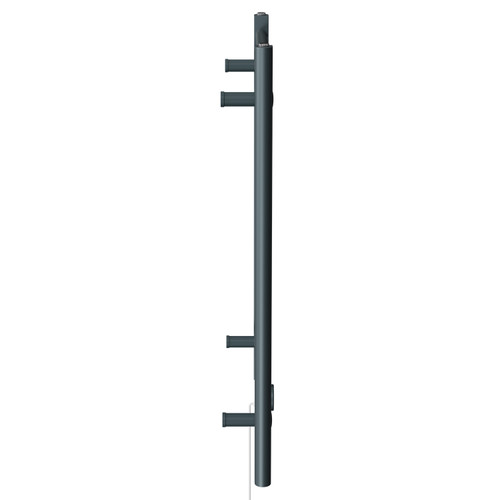 Pizarro Anthracite 800mm x 600mm Straight Digital Thermostatic Electric Heated Towel Rail View from Side