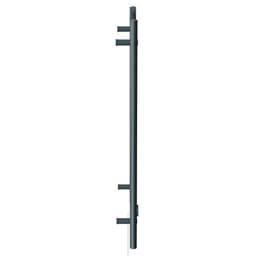 Pizarro Anthracite 1000mm x 600mm Straight Digital Thermostatic Electric Heated Towel Rail View from Side