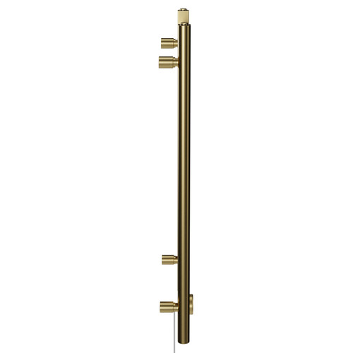 Pizarro Colore Brushed Brass 800mm x 400mm Straight Digital Thermostatic Electric Heated Towel Rail View from Side