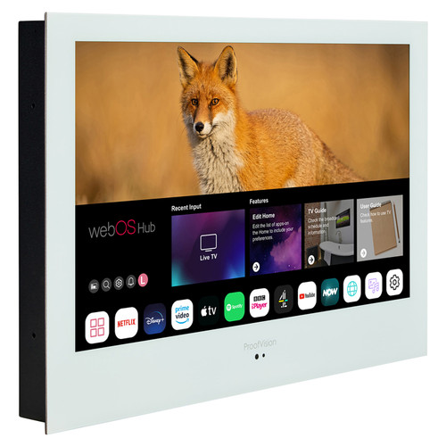 ProofVision Premium White 27" Waterproof Bathroom Smart Television - PVB27WW Right