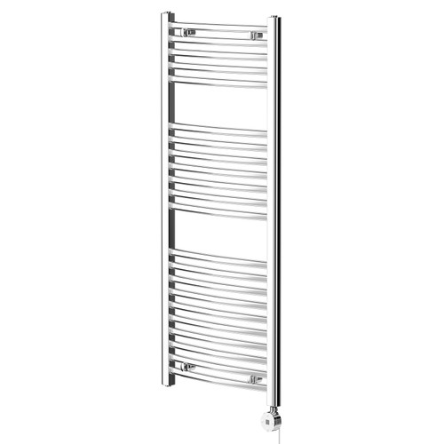 Columbus Chrome 1200mm x 500mm Curved Digital Thermostatic Electric Heated Towel Rail Right Hand View
