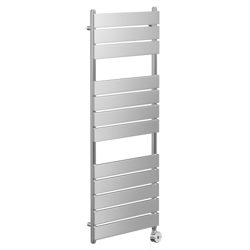 Amaldi Chrome 1200mm x 500mm Straight Digital Thermostatic Electric Heated Towel Rail Left Hand View