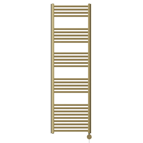 Pizarro Colore Brushed Brass 1600mm x 500mm Straight Digital Thermostatic Electric Heated Towel Rail Front View